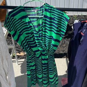 Charlotte Russe Green and Blue Striped Dress